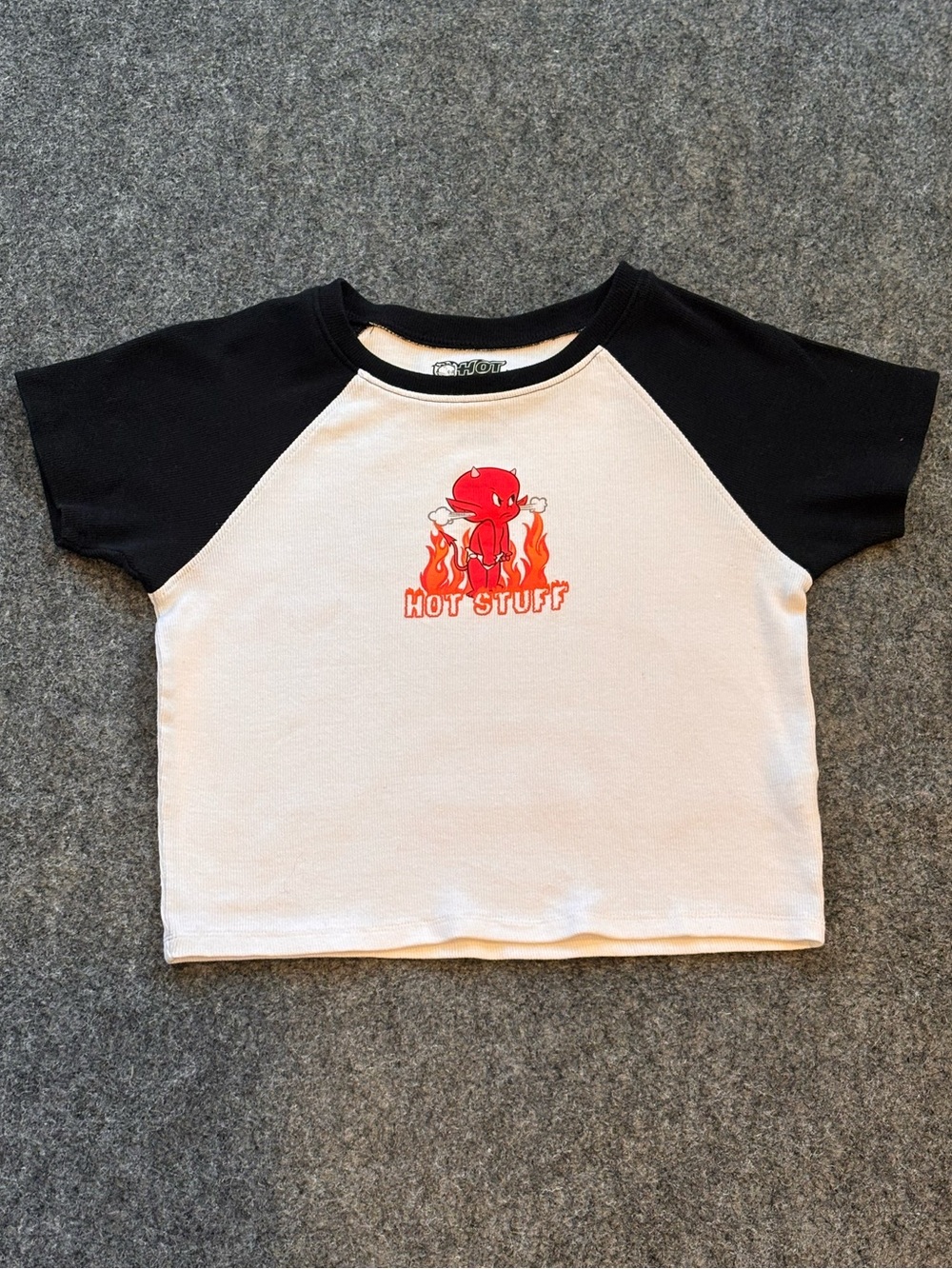 Crop Top Hot Stuff' - Black & White S. M